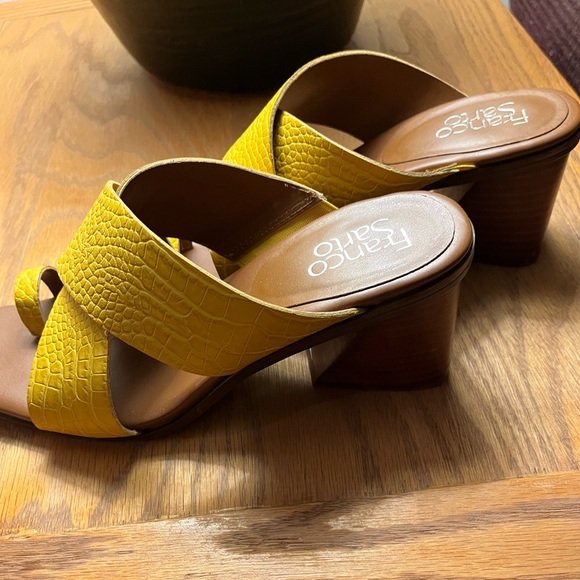 Franco Sarto yellow chunky heel mules - Picture 2 of 5